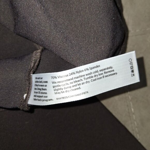 Eileen Fisher Washable Stretch Crepe Brown Pants NWT Sz XL - Picture 6 of 6